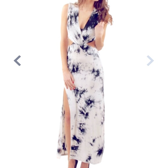 Parisian Tie Dye Cutout Maxi Sleeveless Dress - Picture 3 of 14